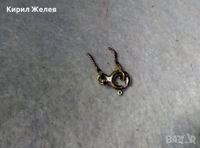 СТАРА СРЕБЪРНА ЗАКОПЧАЛКА СРЕБРО 925 ITALY с БЯЛА ПОЗЛАТА КАРАБИНКА За ГРИВНА КОЛИЕ ВЕРИЖКА 49912, снимка 4 - Други - 49517919