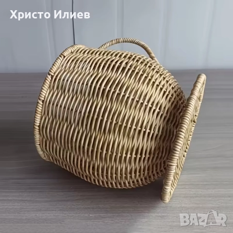 Голяма ратанова кошница Огранайзер за кафе капсули Бохо стил, снимка 9 - Декорация за дома - 51810169