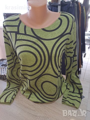 Блузка в зелено с ангора , снимка 2 - Блузи с дълъг ръкав и пуловери - 42469614