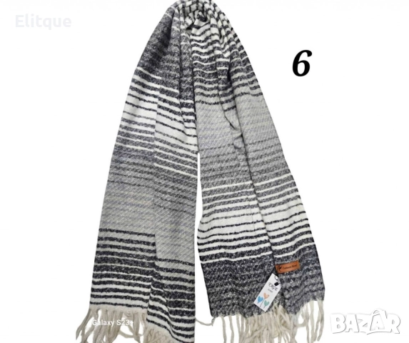 Дамски всекидневен шал с ресни, в абстрактни различни десени, снимка 5 - Шалове - 52843102