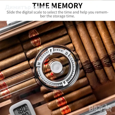 Прозрачен хумидор за пури от полипропилен в три размера със дигитален хидрометър, снимка 17 - Други - 50997392