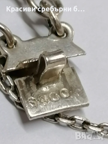 Стара масивна сребърна гривна рози с друзи , снимка 7 - Гривни - 53666839