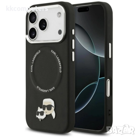Оригинален кейс Karl Lagerfeld Karl and Choupette Pins MagSafe и Протектор За iPhone 17 Pro Max (6.9