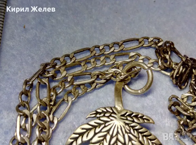 ФЛОРАЛЕН СРЕБЪРЕН МЕДАЛЬОН със СРЕБЪРЕН ЛАНЕЦ СРЕБРО 925 ITALY КАРТИЕ ПЛЕТКА 25760, снимка 7 - Колиета, медальони, синджири - 50354689