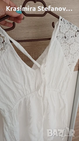 памучна дамска блуза с дантела, снимка 2 - Корсети, бюстиета, топове - 51182454