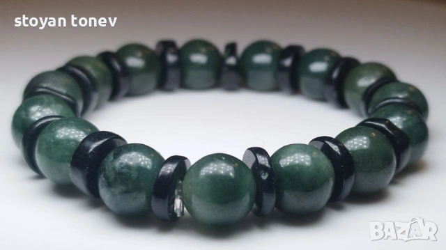 Унисекс гривна от средно зелен джейд с произход Бирма! Нова!, снимка 11 - Други - 53408374