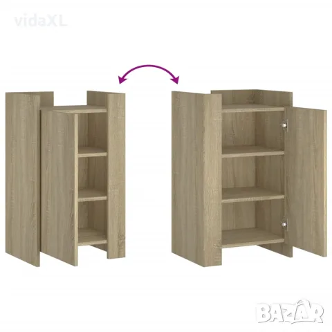 vidaXL Сайдборд, дъб сонома, 45x35x75 см, инженерно дърво, снимка 8 - Бюфети - 56148255
