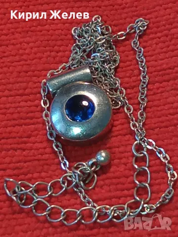 СКЪПОЦЕНЕН СРЕБЪРЕН МЕДАЛЬОН СРЕБРО 925 с ЮВЕЛИРНО ФАСЕТИРАН СИН ЦИРКОН и ПОСРЕБРЕНА ВЕРИЖКА 49733, снимка 12 - Колиета, медальони, синджири - 49913183