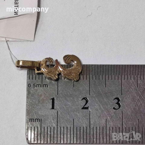 Златна висулка буква "Е"0.92гр., снимка 2 - Колиета, медальони, синджири - 52827237