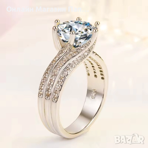 Сребърен пръстен 925 с циркон 5A – Елегантно бижу за жени, снимка 5 - Пръстени - 52374652