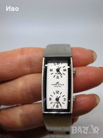Дамски ретро часовник Adee Kaye Quartz Two Time Zone, снимка 3 - Дамски - 44403282