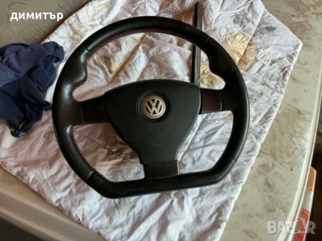 трилъчев скосен волан за vw golf 5 touran caddy passat b6 волан голф кади пасат , снимка 2 - Части - 55878328