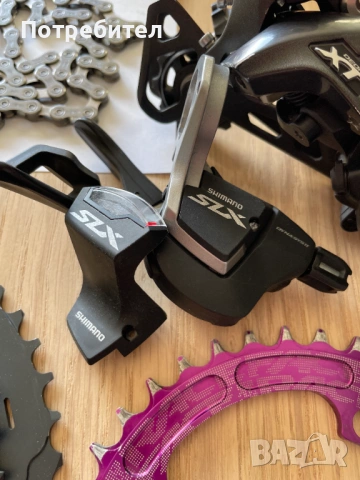 Комплект Shimano Deore XT-SLX, Race Face 11ск цял групсет-монтаж, снимка 7 - Части за велосипеди - 53133094