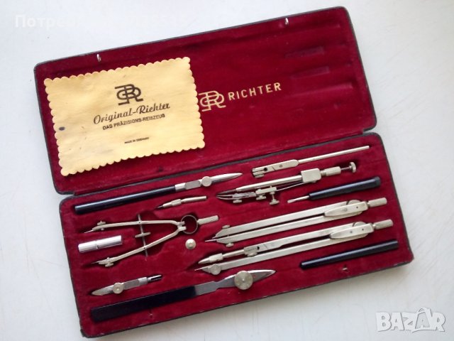 Комплект чертожни инструменти RICHTER, пергели, снимка 3 - Друго - 42653400