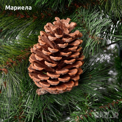 Елха естествено зелена с шишарки, снимка 3 - Декорация за дома - 52442057