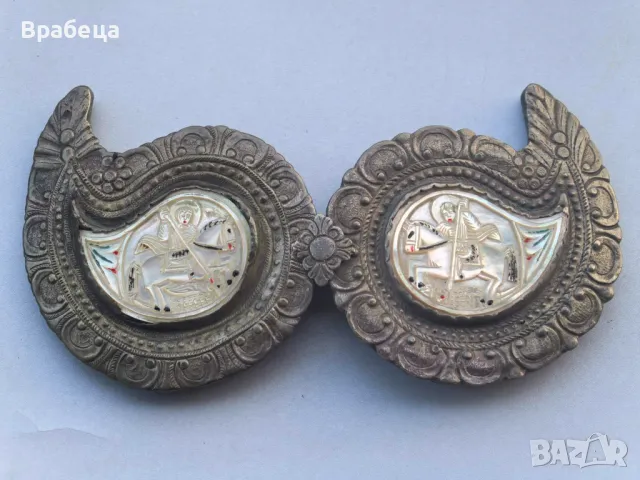 Религиозни пафти. Седеф. Религия. Св. Георги и св. Димитър , снимка 6 - Антикварни и старинни предмети - 47631040