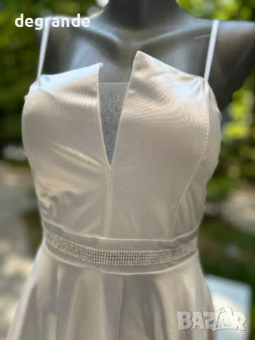 Луксозни сатенени рокли с коланче и цип на гърба, снимка 6 - Рокли - 51099438