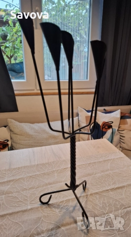 Висок метален свещник, снимка 3 - Декорация за дома - 52376350