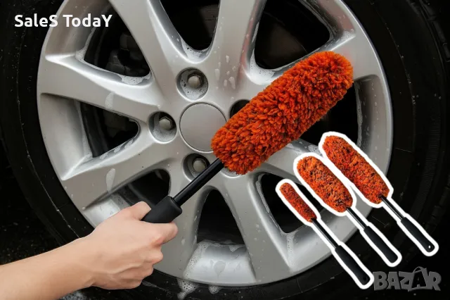 Комплект микрофибърни четки за почистване, 3бр