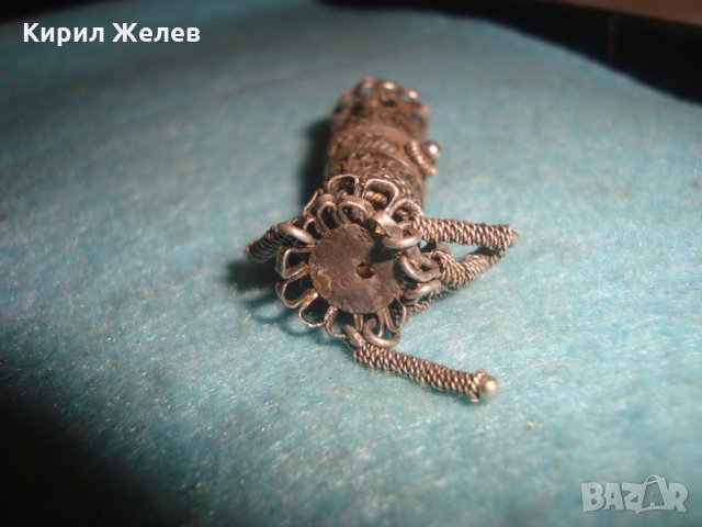 СТАРИННА СРЕБЪРНА ВИСУЛКА ФИЛИГРАННО ВИСОКОПРОБНО СРЕБРО НЕВЕРОЯТНА МАЙСТОРСКА РЪЧНА ИЗРАБОТКА 25213, снимка 9 - Антикварни и старинни предмети - 34854543