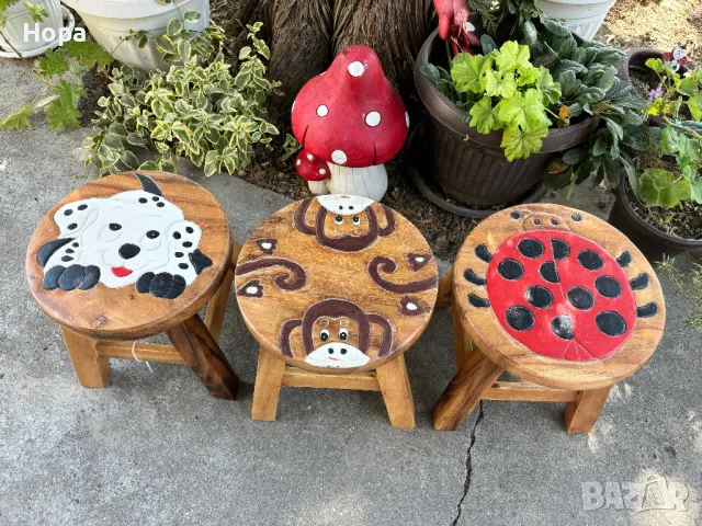 Столче / Табуретка от тиково дърво, снимка 6 - Декорация за дома - 46952885