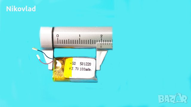 Батерия 3.7V 100 mAh 501220 Li-Polymer, снимка 3 - Друга електроника - 42165980