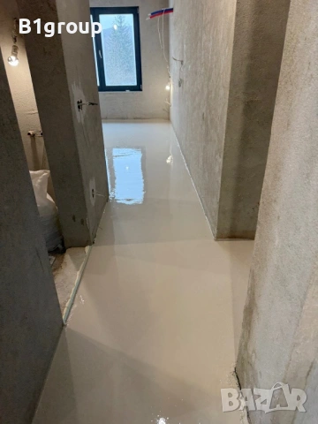 B1group – професионално полагане на саморазливна замазка и машинна мазилка