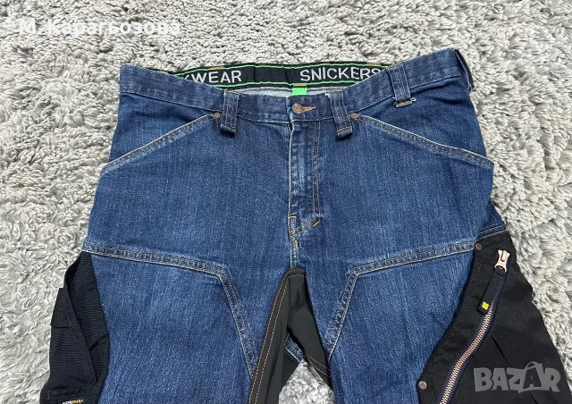 Snickers FlexiWork Denim Trousers, Размер 52, снимка 3 - Панталони - 56230194