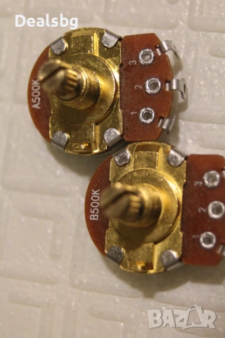 2бр. Fleor месингови китарни потенциометри А/B 500К, снимка 5 - Китари - 53287829