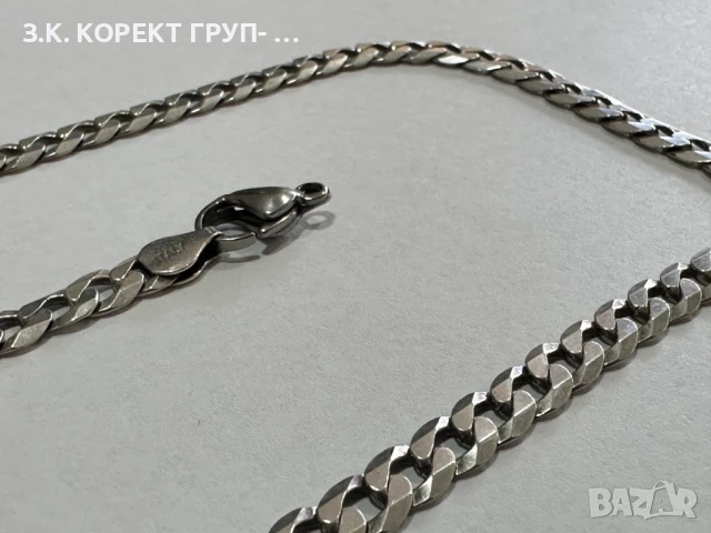 Сребърен синджир 925, 24,35гр, снимка 6 - Колиета, медальони, синджири - 51004280