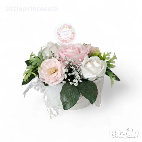 Аранжировки за 8-ми март със сапунени цветя , снимка 6 - Изкуствени цветя - 53721840