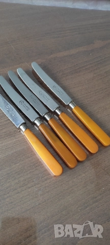 Комплект ножове "Солинген"* Ретро* С дръжки от каталин, снимка 1