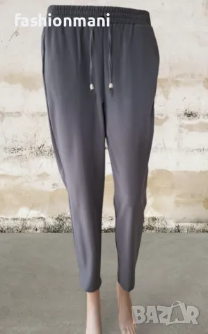 Дамски сив панталон с джобове - код 1151