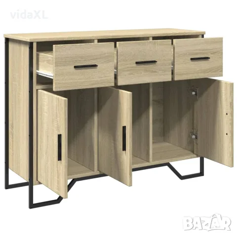 vidaXL Сайдборд, дъб сонома, 97x32,5x74,5 см инженерно дърво, снимка 5 - Бюфети - 56148243