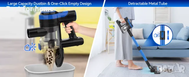 TASVAC V50 Безжична мощна прахосмукачка 200W, снимка 13 - Прахосмукачки - 49972891