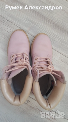 Дамски кожени розови боти Timberland размер 38, снимка 5 - Дамски боти - 52632716