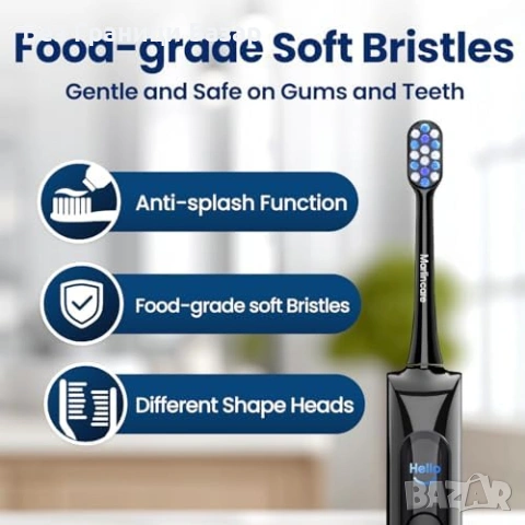 Нова Електрическа четка за зъби 79 000 вибрации, IPX8, 5 режима, калъф, снимка 8 - Други - 53156500