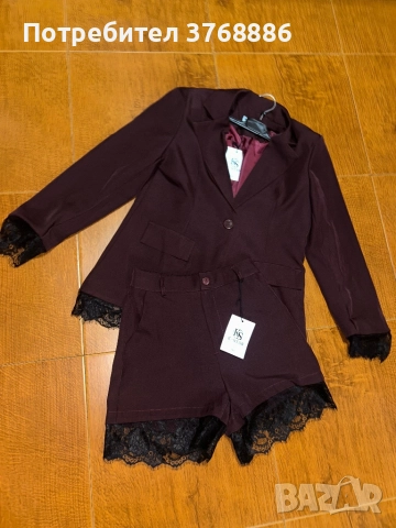 Комплект- сако и  къси панталонки с дантела, снимка 10 - Комплекти - 52632656
