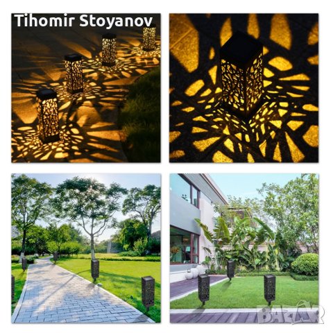 Градинска соларна LED ЛЕД лампа Водоустойчива Декорация за пътека градина, снимка 2 - Соларни лампи - 40448752