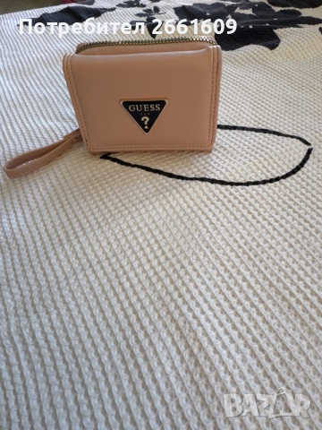 портфейл guess в цвят розово 