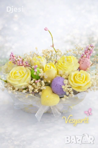 Букет със соеви свещи, снимка 3 - Ръчно изработени сувенири - 53820955