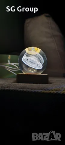 3D нощна лампа космос-Сатурн и нейните луни, снимка 6 - Лед осветление - 47983978