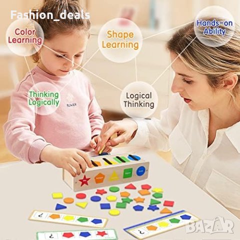 Нова Образователна Дървена цветна играчка Монтесори/Деца, снимка 3 - Образователни игри - 41478239