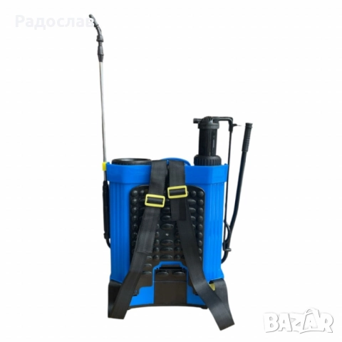 Пръскачка 2 в 1 с батерия и ръчно налягане – 16 литра, синя., снимка 4 - Селскостопанска техника - 51716261