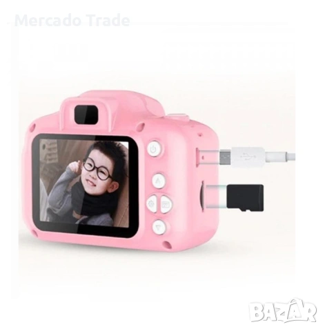 Детски фотоапарат Mercado Trade, За деца, Камера, Силиконов кейс, Коте, Розов, снимка 4 - Образователни игри - 53440656