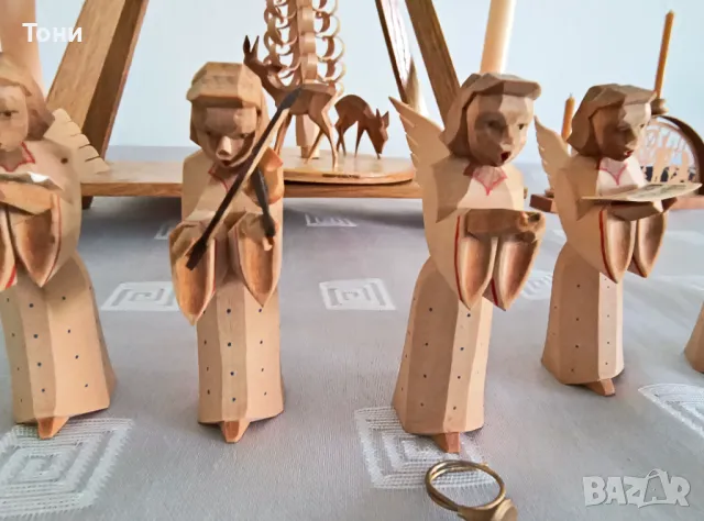 Винтидж Коледна пирамида Carousel Original Erzgebirge Expertic Hergestellt IN DER DDR, снимка 13 - Антикварни и старинни предмети - 50178531