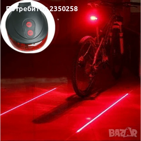 LED стоп с лазер за велосипед, тротинетка колело ел скутер лазерен