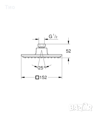 GROHE Rainshower Рамо за душ 286 mm, снимка 4 - Душове - 53700353