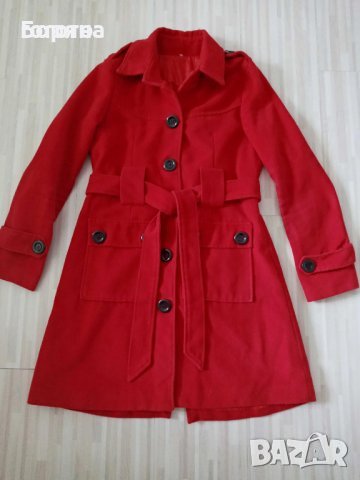 Червено кашмирено палто-С размер