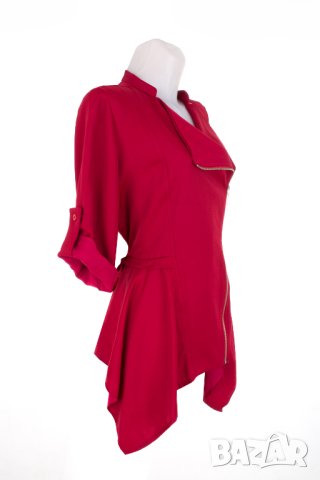 Асиметрично дамско сако в червено You Too - XL, снимка 4 - Сака - 42550762